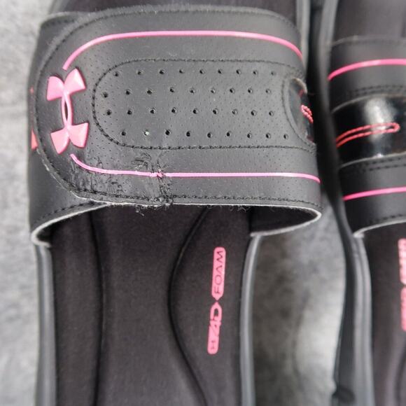 Under Armour Shoes Womens 9 Sandals Slides Active Comfort Recovery Casual Black - Picture 8 of 14